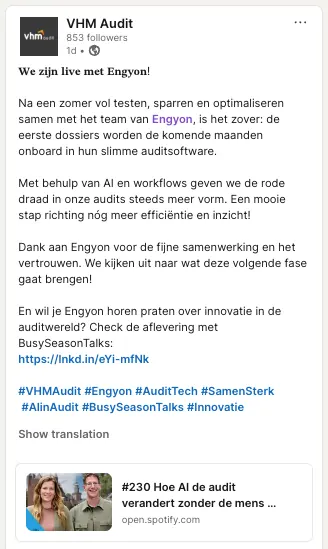 VHM testimonial